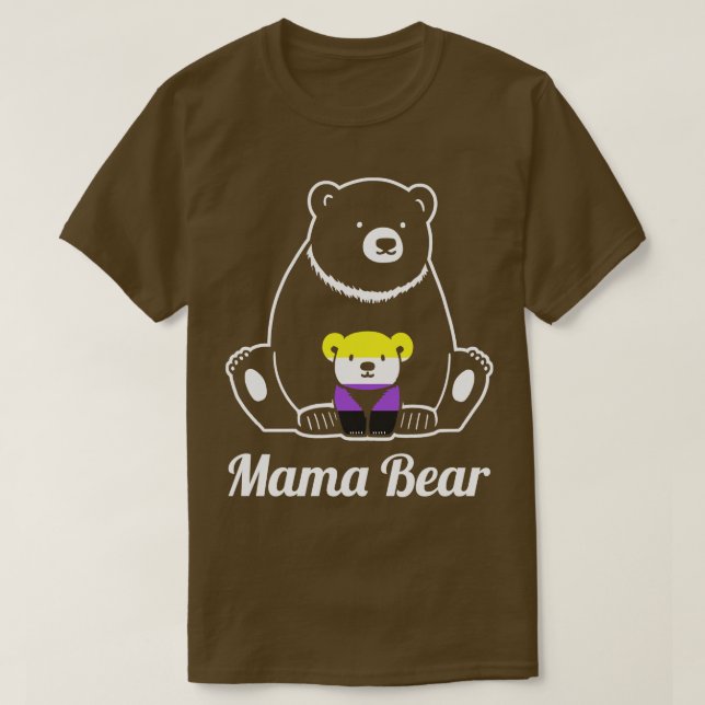 NonBinary Mama Bear NonBinary Pride Enby LGBT T-Shirt (Design Front)