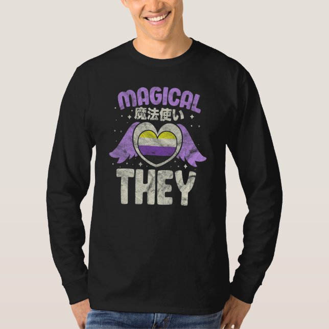 Nonbinary Non Binary Genderqueer Lgbtqia Magical T T-Shirt (Front)