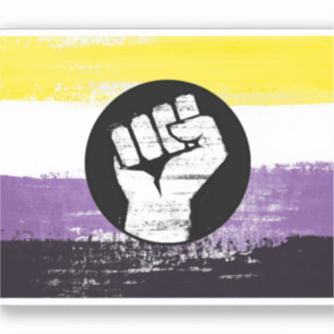 Nonbinary Painted Protest Flag
