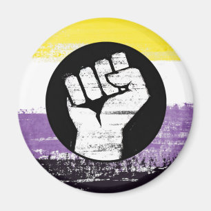 Nonbinary Painted Protest Flag Magnet