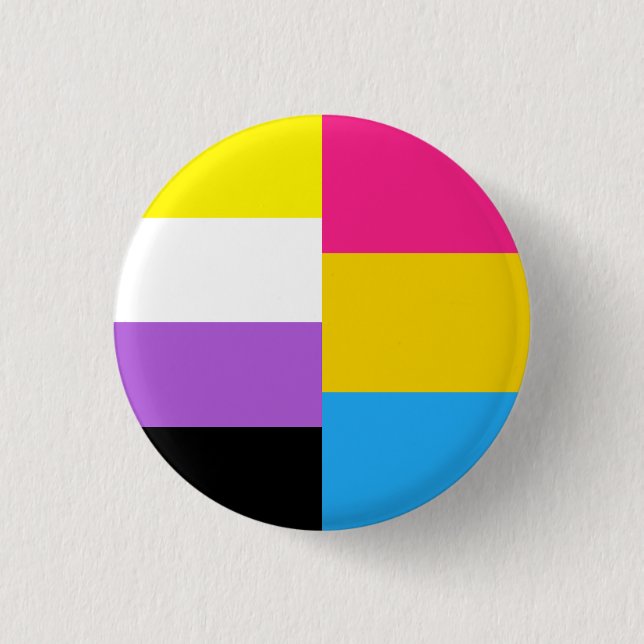 Nonbinary Pansexual Dual Pride Flag 3 Cm Round Badge (Front)