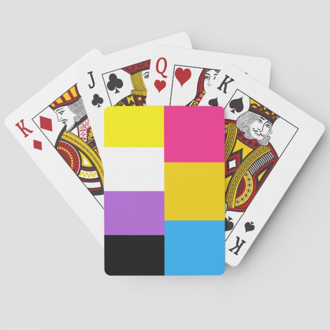 Nonbinary Pansexual Dual Pride Flag Playing Cards (Back)