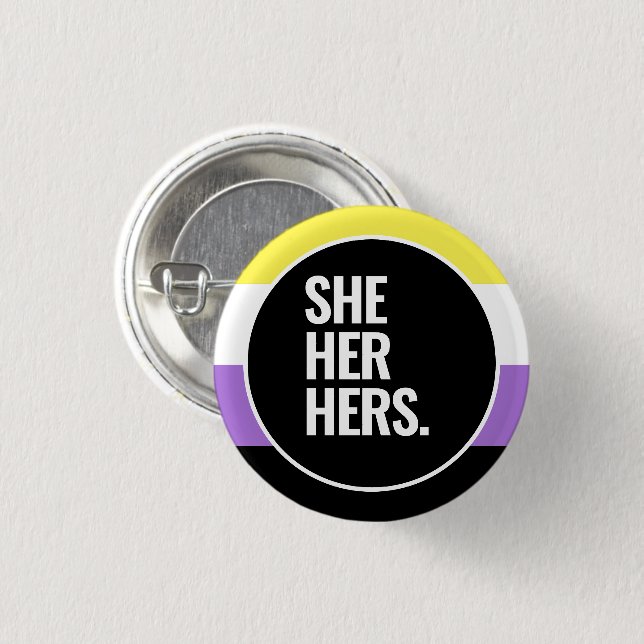 Nonbinary Pride 3 Cm Round Badge (Front & Back)