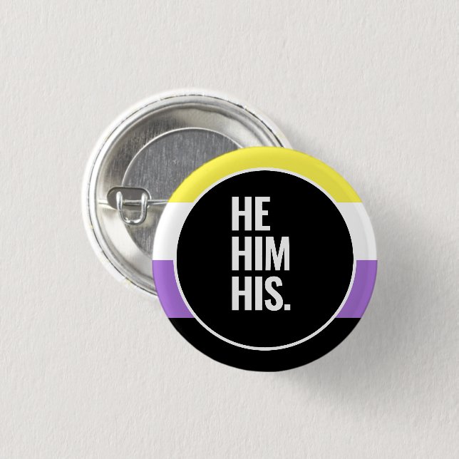 Nonbinary Pride 3 Cm Round Badge (Front & Back)