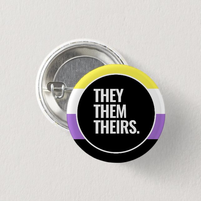Nonbinary Pride 3 Cm Round Badge (Front & Back)
