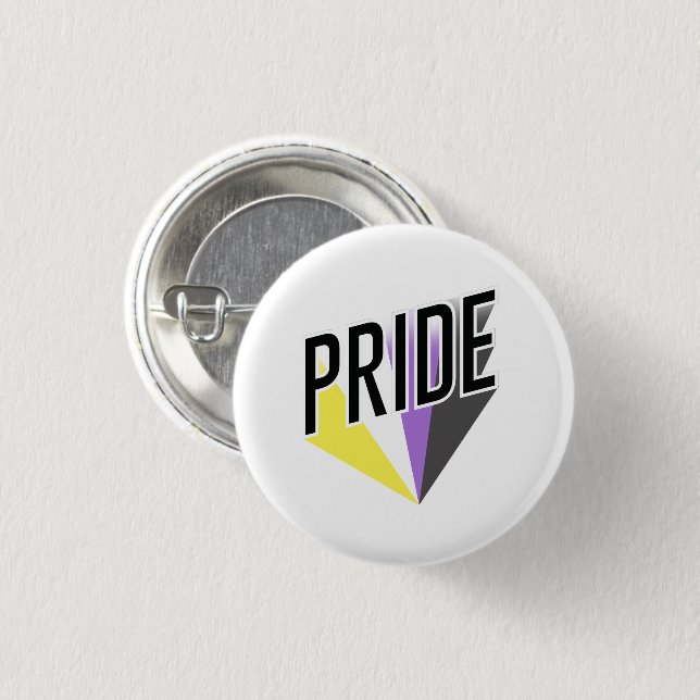 Nonbinary Pride Burst 3 Cm Round Badge (Front & Back)