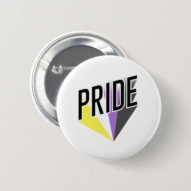 Nonbinary Pride Burst 6 Cm Round Badge (Front & Back)