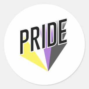 Nonbinary Pride Burst Classic Round Sticker