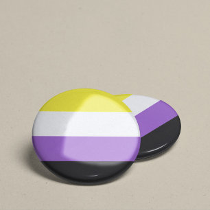 Nonbinary Pride Community Flag LGBT Symbol 6 Cm Round Badge