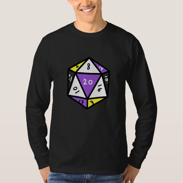 Nonbinary Pride Dice Nonbinary T-Shirt (Front)