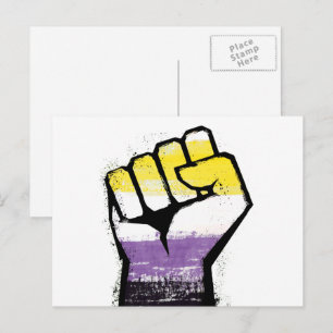 Nonbinary Pride Fist Postcard