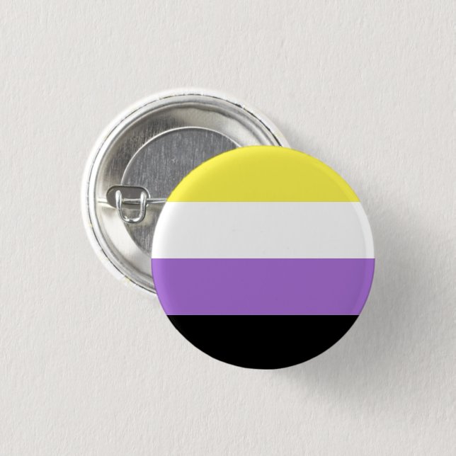 Nonbinary Pride Flag 3 Cm Round Badge (Front & Back)