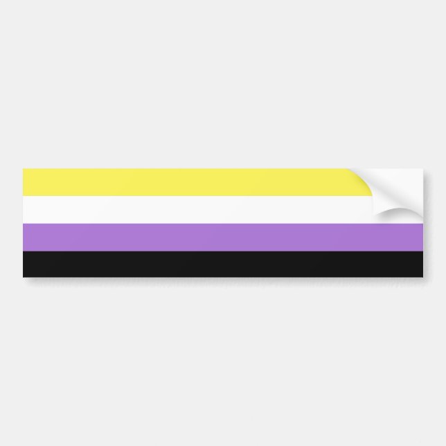 Nonbinary Pride Flag Bumper Sticker (Front)