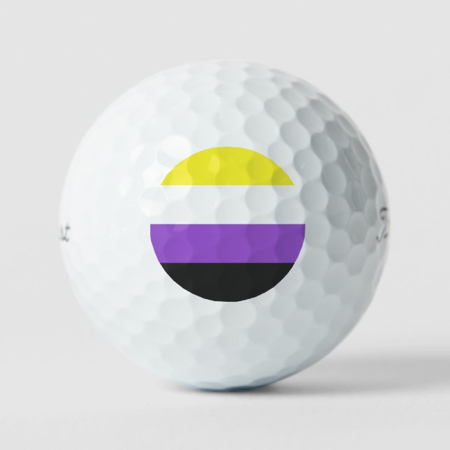 Nonbinary Pride Flag Golf Balls (Front)