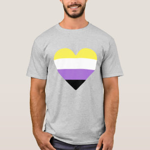 Nonbinary Pride Flag Heart T-Shirt