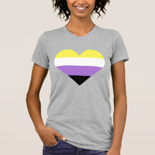 Nonbinary Pride Flag Heart T-Shirt