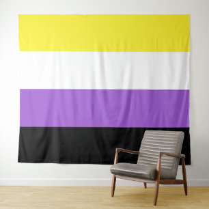 Nonbinary Pride Flag Horizontal Tapestry