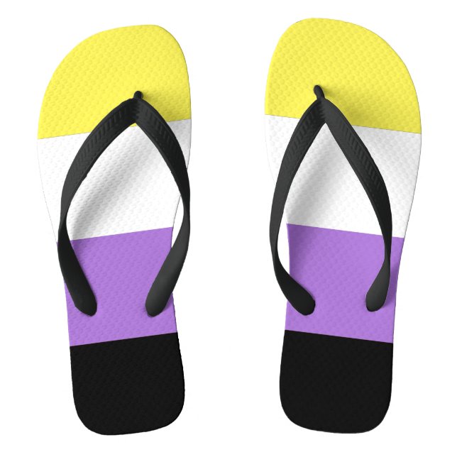 Nonbinary Pride Flag Jandals (Footbed)