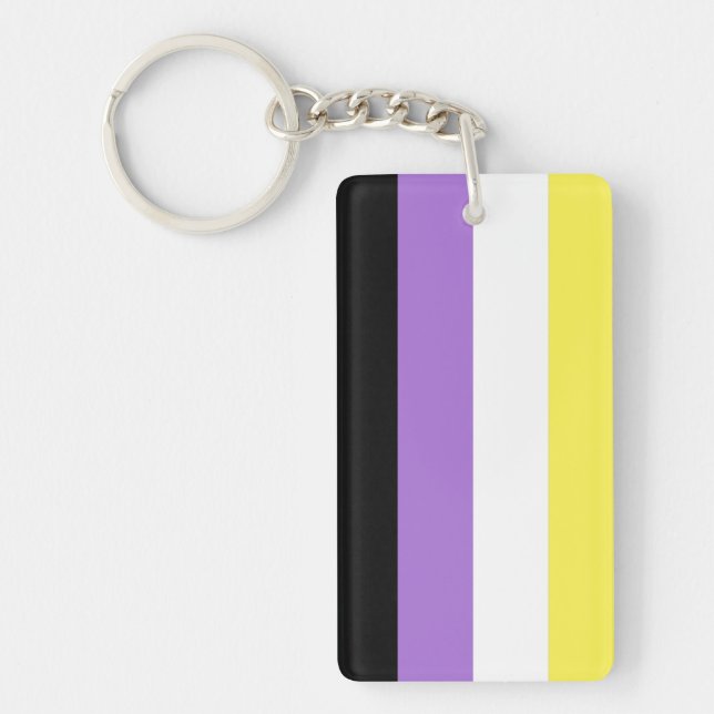 Nonbinary Pride Flag Key Ring (Front)