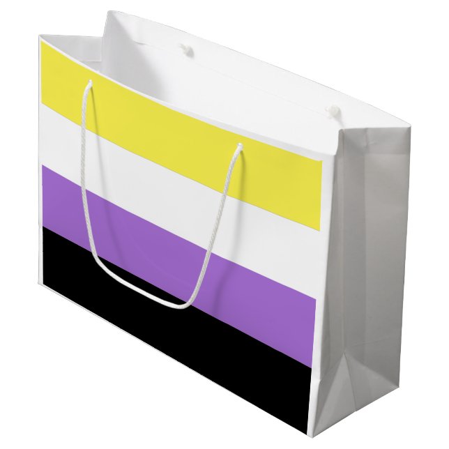 Nonbinary Pride Flag Large Gift Bag (Front Angled)