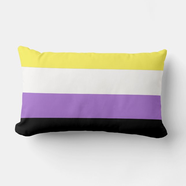 Nonbinary Pride Flag Lumbar Cushion (Front)