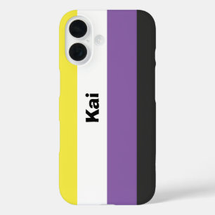 Nonbinary Pride Flag Name or Monogram iPhone 16 Case