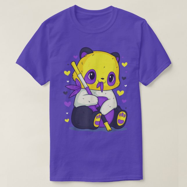 NonBinary Pride Flag Panda Genderqueer LGBT Gay Pr T-Shirt (Design Front)