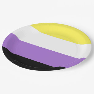 Nonbinary Pride Flag Paper Plate