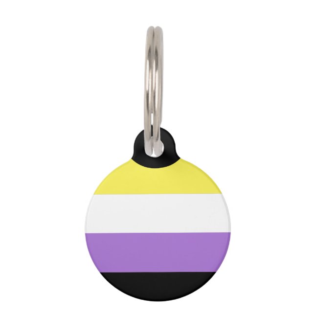 Nonbinary Pride Flag Pet Tag (Front)