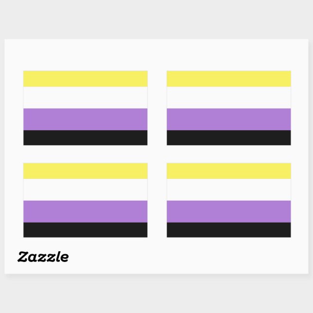 Nonbinary Pride Flag Rectangular Sticker (Sheet)