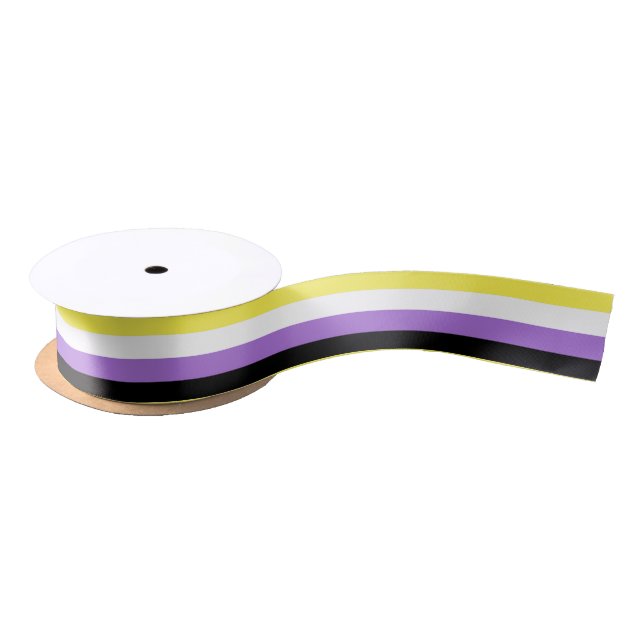 Nonbinary Pride Flag Satin Ribbon (Spool)