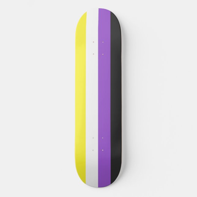 Nonbinary Pride Flag  Skateboard (Front)