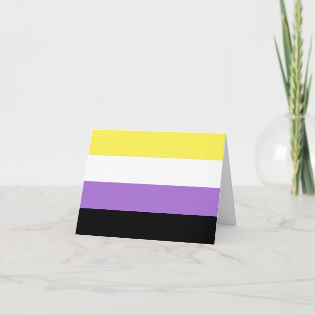 Nonbinary Pride Flag Thank You Card (Front)