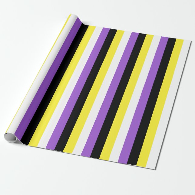 Nonbinary Pride Flag Vertical Wrapping Paper (Unrolled)