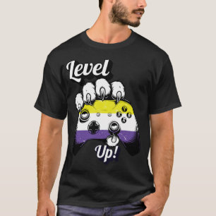 Nonbinary Pride Level Up Tiger Paw Controller Tee