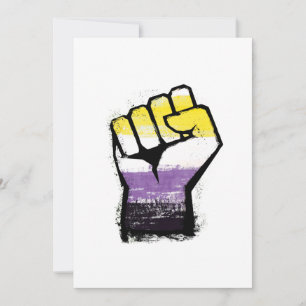 Nonbinary Pride Protest Fist Holiday Card
