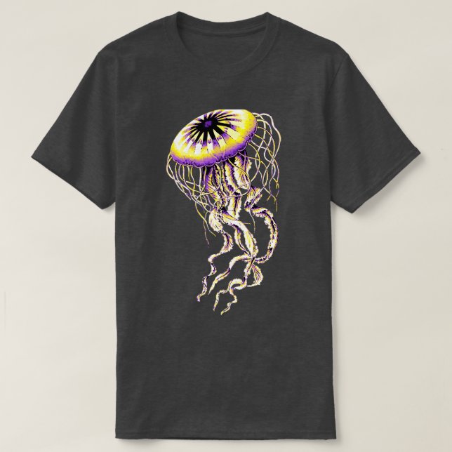 Nonbinary Pride Realistic Jellyfish T-Shirt (Design Front)