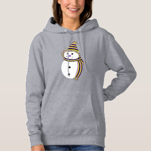 Nonbinary Pride Snowman Snowperson Flag Hoodie