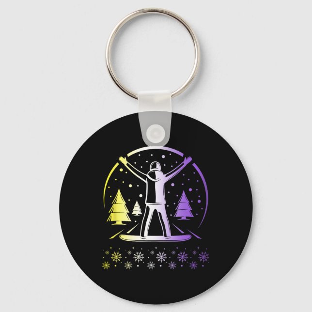 Nonbinary Pride Subtle Lgbtq En  Key Ring (Front)