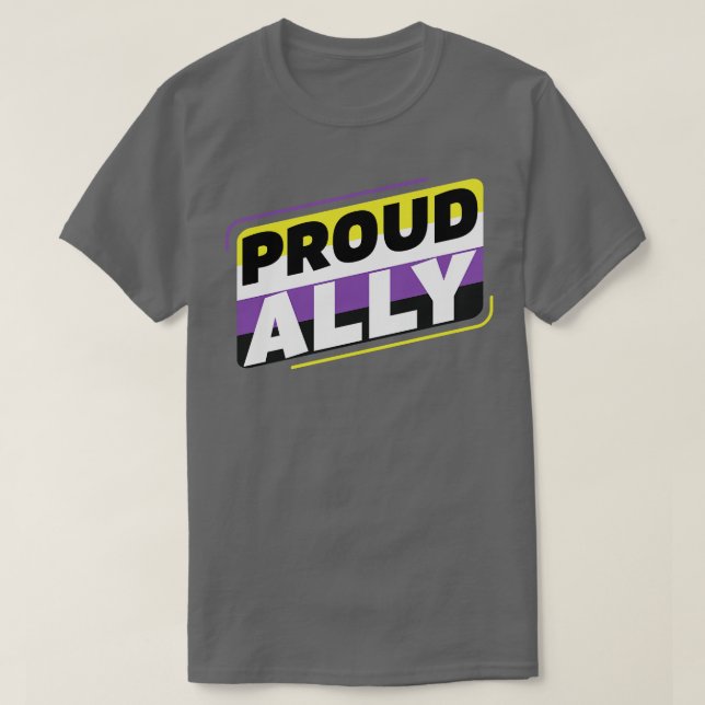NonBinary Proud Ally LGBT Enby Pride Month T-Shirt (Design Front)