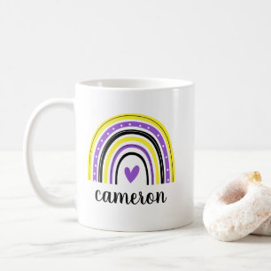 Nonbinary Rainbow Personalised Coffee Mug