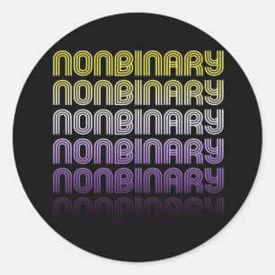 Nonbinary Retro Pride Classic Round Sticker