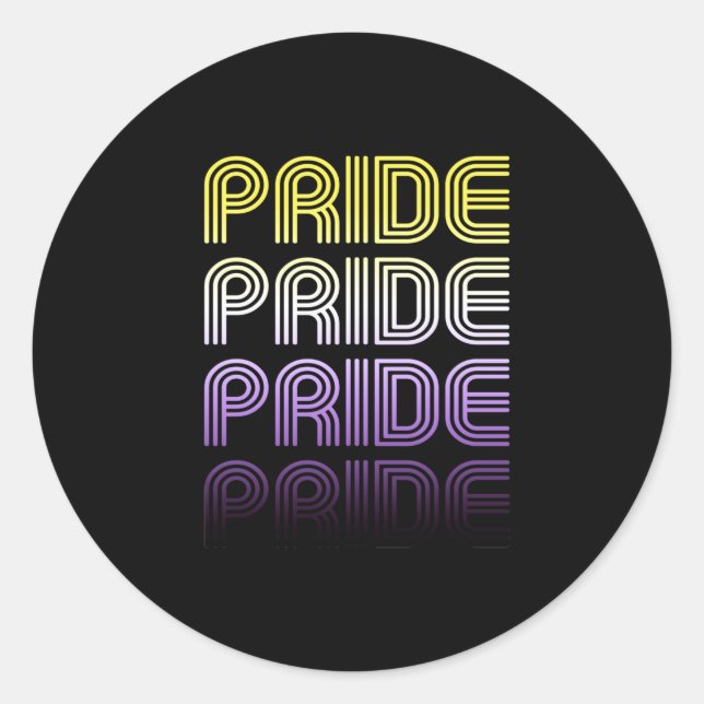 Nonbinary Retro Pride Classic Round Sticker (Front)