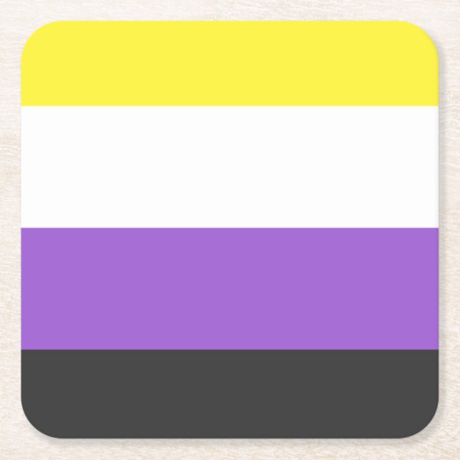 nonbinary square paper coaster (Front)