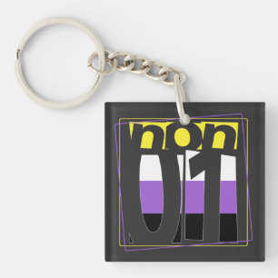 NonBinary Support and NonBinary Pride Key Ring