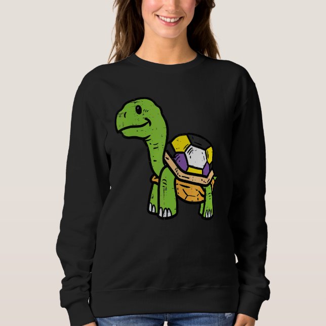 Nonbinary Turtle Non Binary Enby Nb Pride Flag Lgb Sweatshirt (Front)
