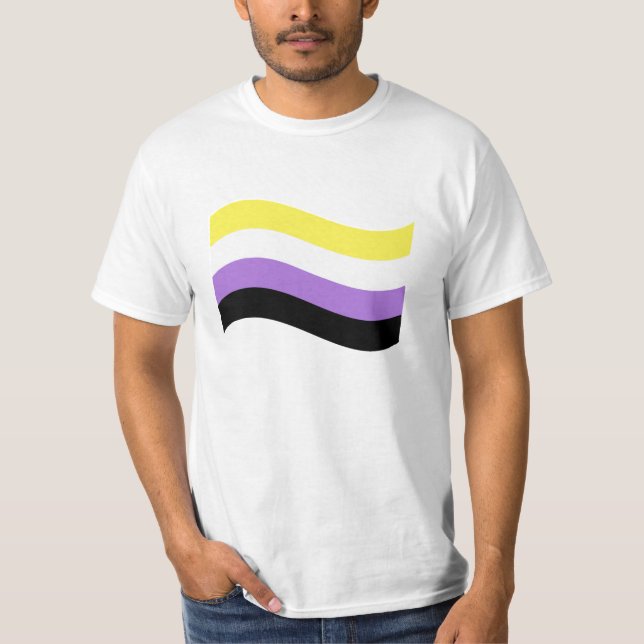 NonBinary Waving Flag T-Shirt (Front)