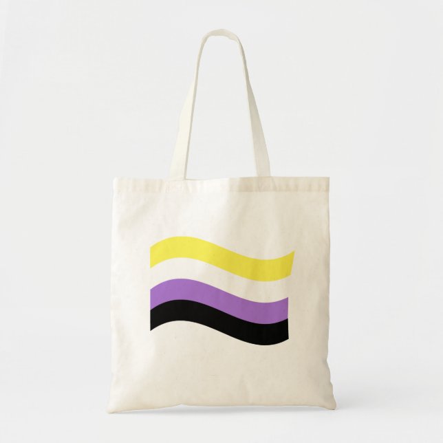 NonBinary Waving Flag Tote Bag (Front)