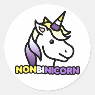 Nonbinicorn Classic Round Sticker
