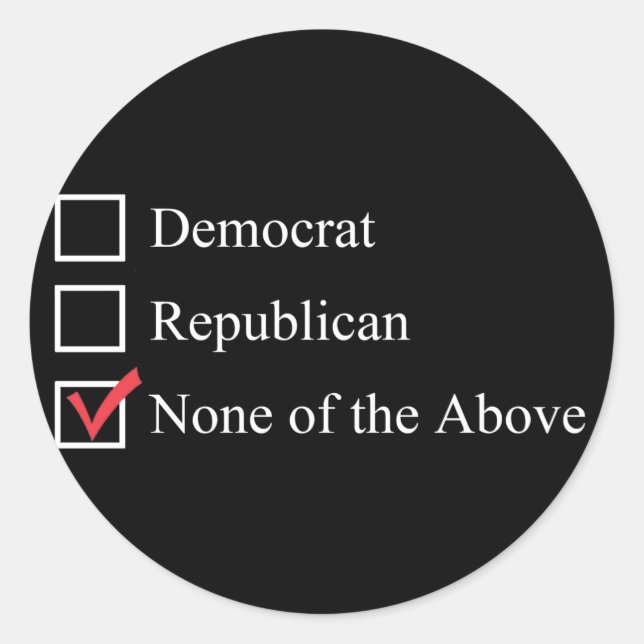 None of the Above stickers (Front)